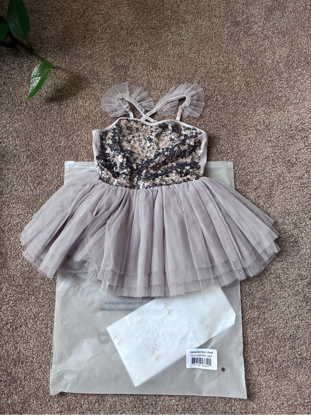 Noralee Clementine Sequin Tulle Dress - Cloud 18 months